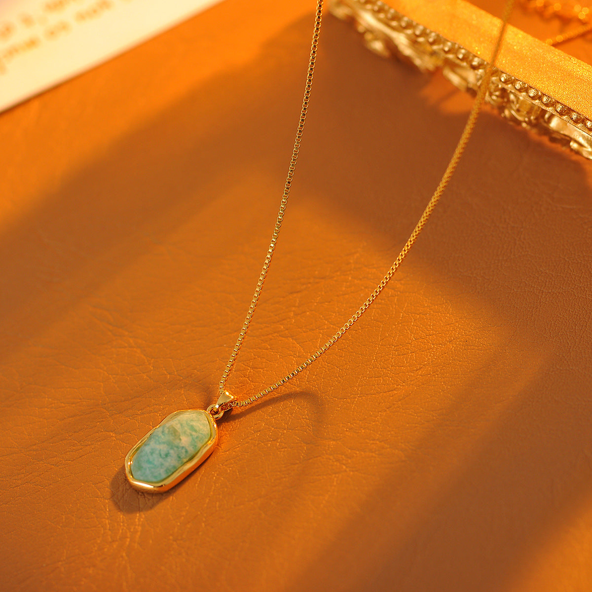 TikTok Viral Hot Item <Mint Ocean> Necklace Vintage Style Fashion High-End Accessories Versatile Light Luxury Necklace