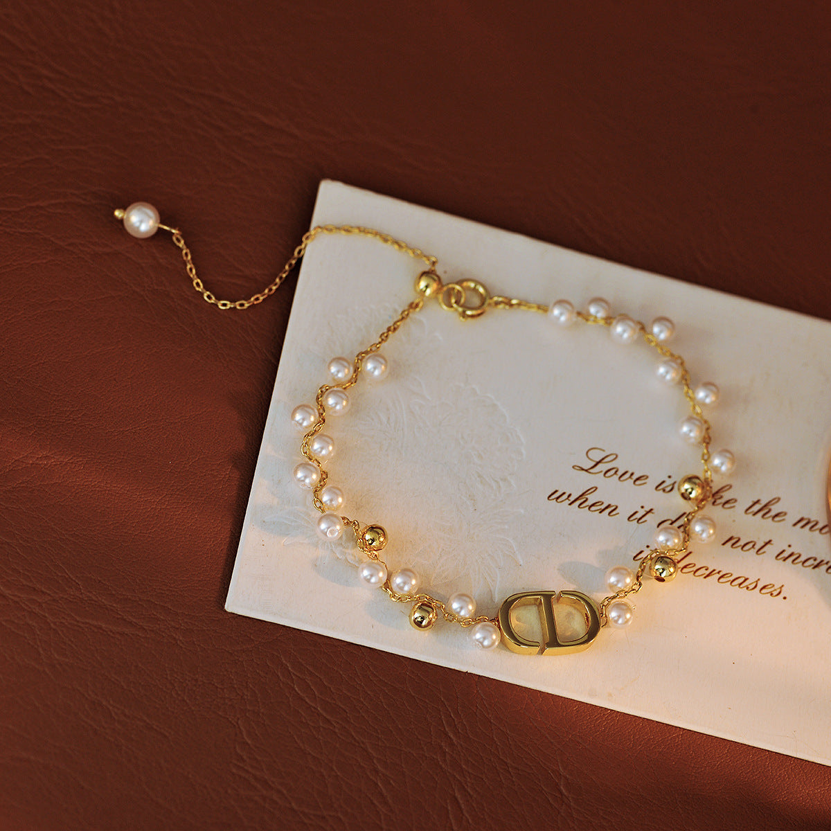 Fashion Bubble Bead Letter CD Necklace for Women, Simple Versatile Bracelet, High-end Niche Design Necklace