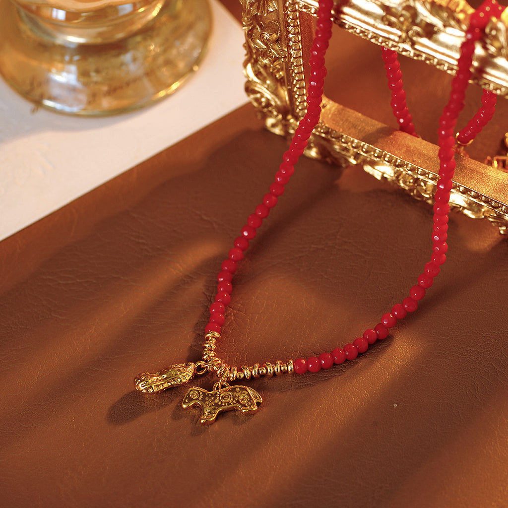 New Fantasy Island Little Elephant Necklace Melad High-end Agate Good Things Peanut Little Elephant Necklace for Women