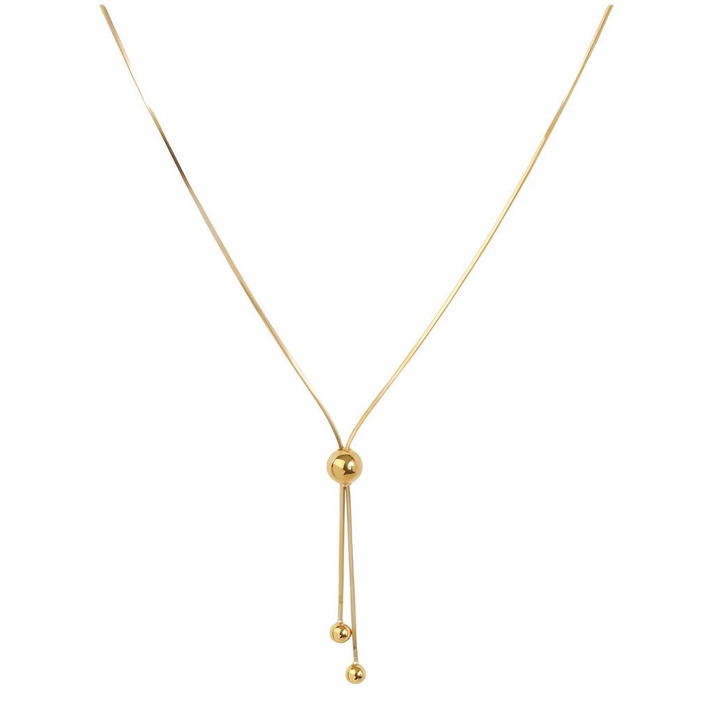 Pull-Out Sweater Chain Long High-End Snake Bone Chain 18K Gold Simple Titanium Steel Non-Fading Necklace for Women Light Luxury Niche