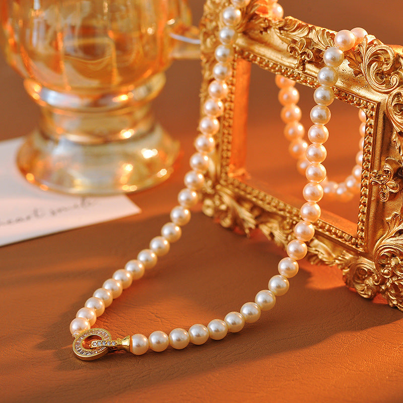 Shijia Pearl Necklace for Women New Hot-Selling Light Luxury Niche Autumn Winter Ni Ni Same Style Mom Style