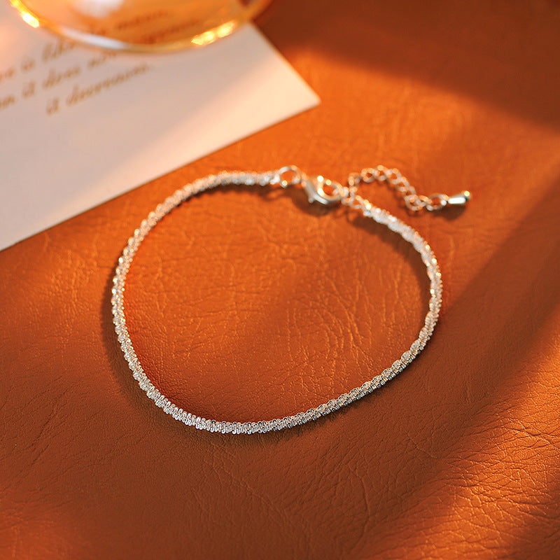 Italy VICENZA Niche Electroplated Palladium White K Sparkling Clavicle Chain Starry Sky Bare Chain Light Luxury