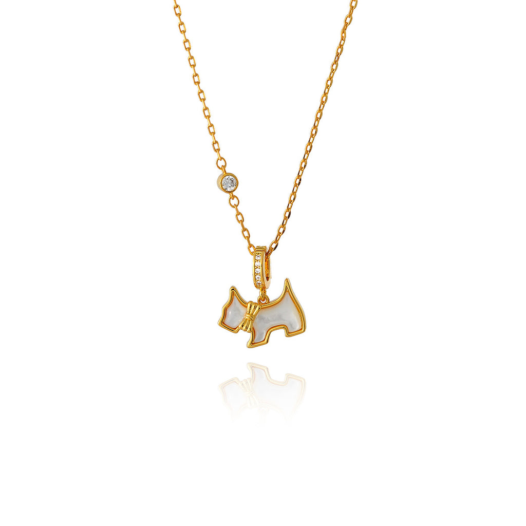 French Style Heart Puppy Necklace Hot-Selling Light Luxury Mother-of-Pearl Diamond Detachable Necklace Versatile Internet Celebrity Korean Version