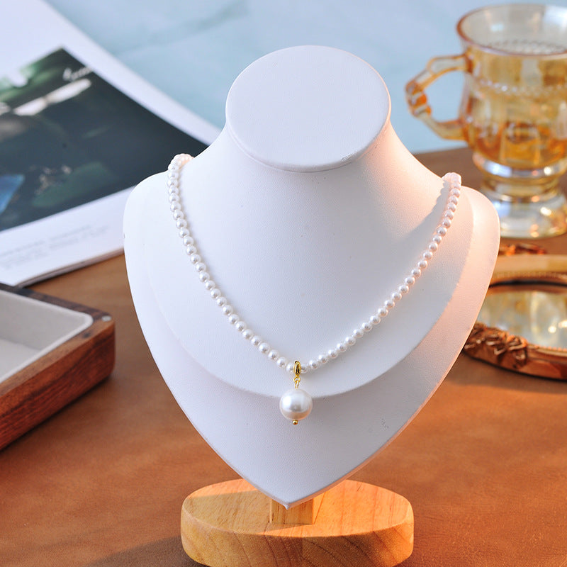 Natural Pearl Necklace for Women Simple Fashionable Vintage Collarbone Chain Versatile