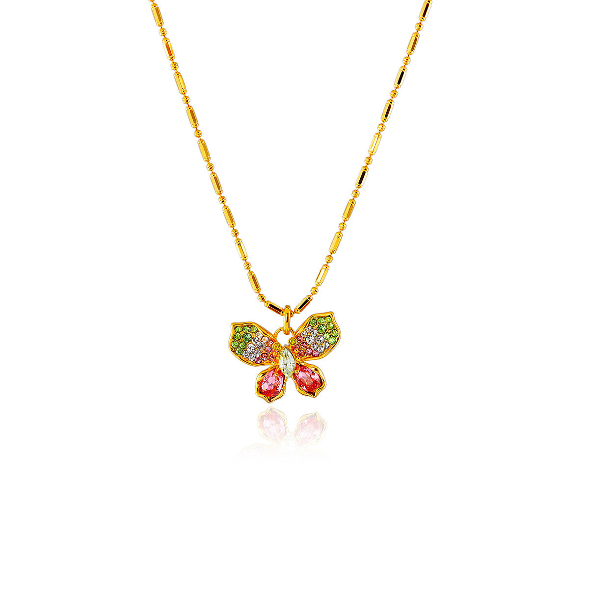Liu Shishi Same Style Shijia Colorful Butterfly Necklace High-end Light Luxury Stunning Dopamine Necklace for Women
