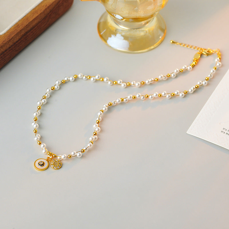 Fashion Trend Design Sense Pull-out Eight-pointed Star Bracelet Necklace for Women High-end Niche Simple Fashion Internet Celebrity Item