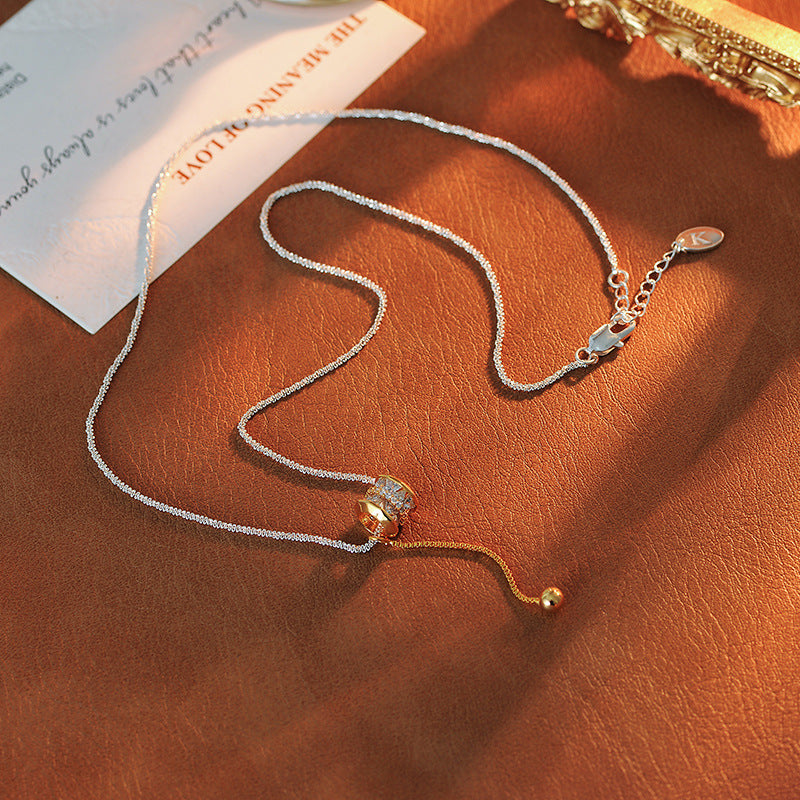 Design Sense Running Necklace New Chinese Style Jewelry Neck Chain Accessories for Women New Model One Piece