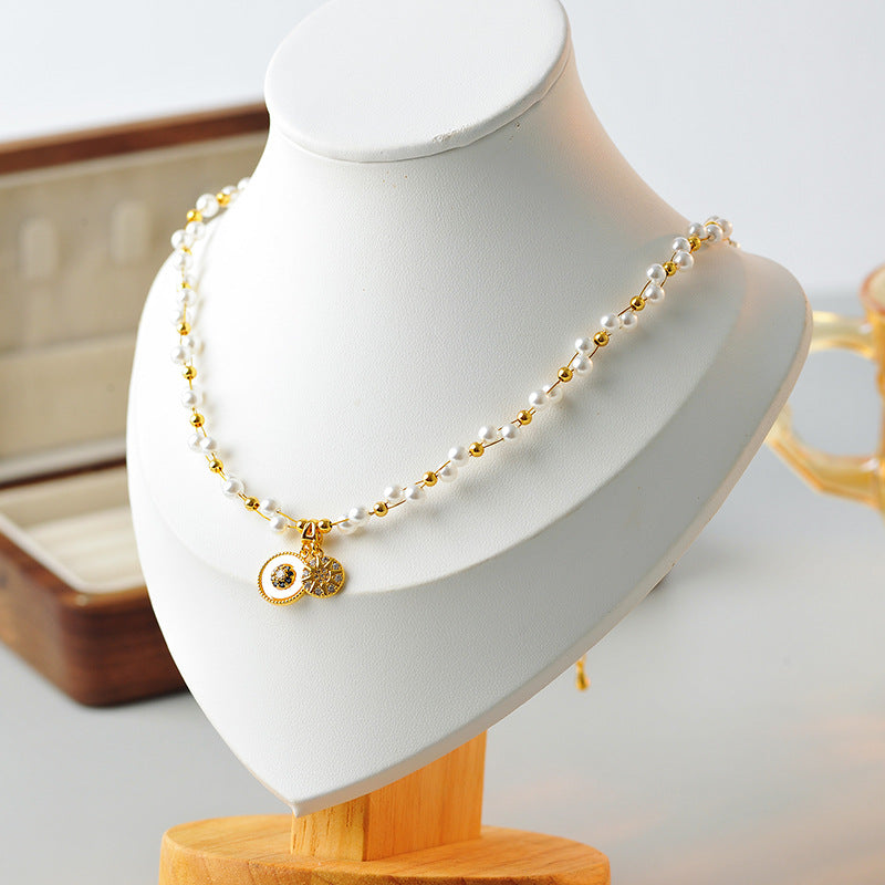 Fashion Trend Design Sense Pull-out Eight-pointed Star Bracelet Necklace for Women High-end Niche Simple Fashion Internet Celebrity Item