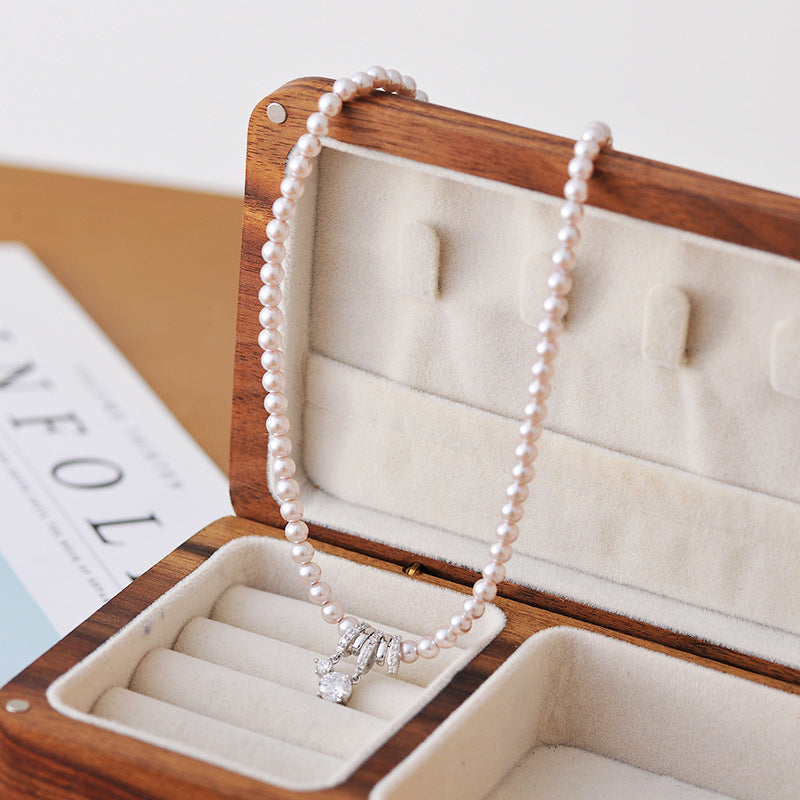 New Hot-Selling Pearl Zircon Necklace Light Luxury Niche Exquisite Choker Accessory High-End Clavicle Chain