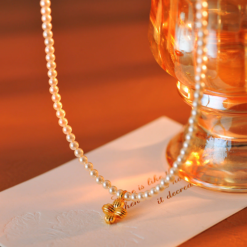 New Year Xiaomi Bead Necklace Elegant Simple Versatile Collarbone Chain Niche High-end Necklace