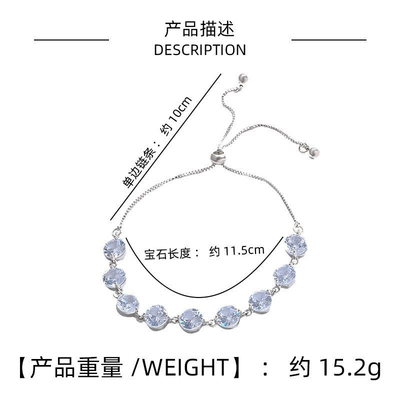 European and American Fashion Green Gemstone Double Layer Bracelet for Women, High-End Summer Niche Personality Versatile Bracelet