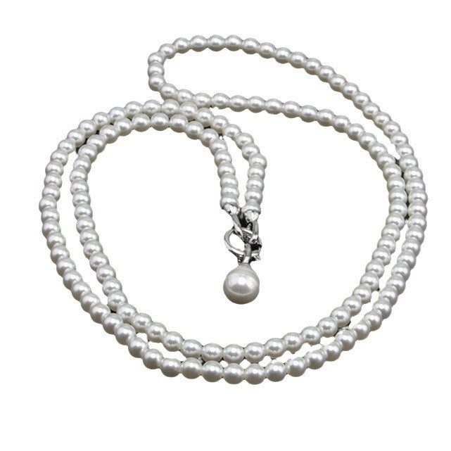 Niche Design ~ Trendy Avant-Garde Body Chain Pearl Gyro Necklace Suit Sweatshirt Accessory Chain Crossbody Versatile for Women