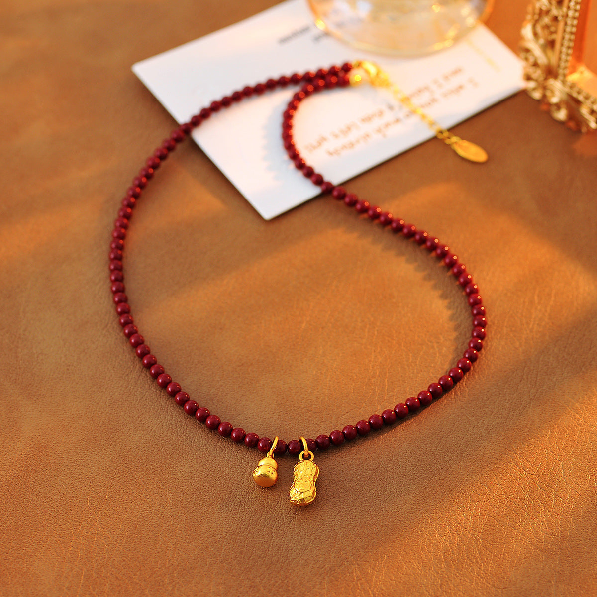 New Chinese Style Gourd Necklace for Women, New Hot-Selling High-End Light Luxury Niche Collarbone Chain Accessory