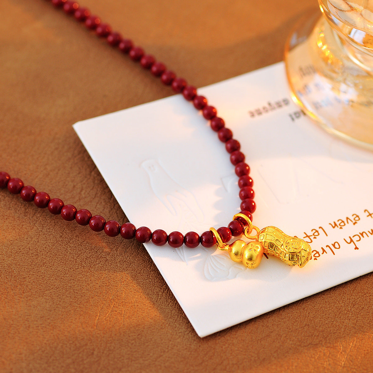 New Chinese Style Gourd Necklace for Women, New Hot-Selling High-End Light Luxury Niche Collarbone Chain Accessory