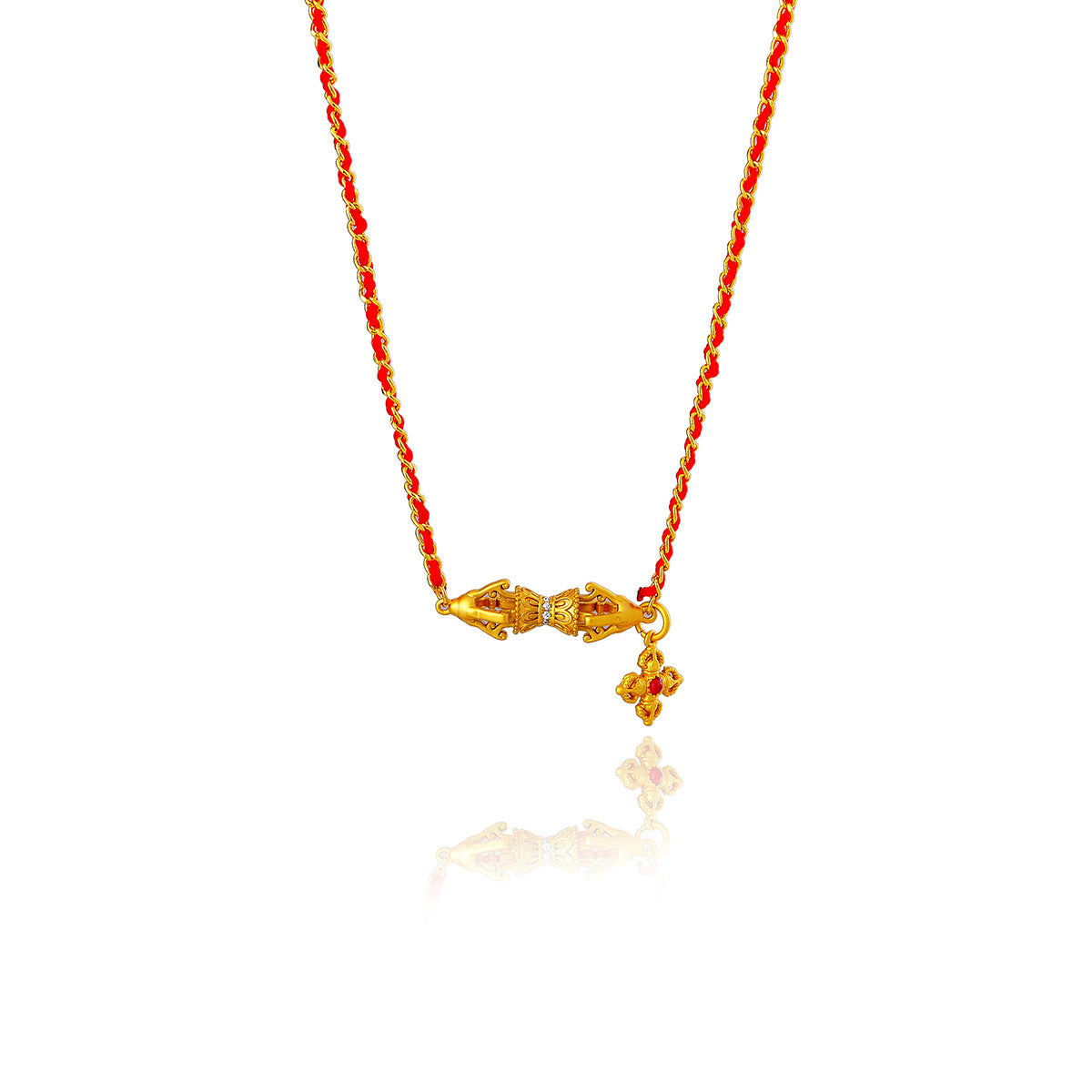 Red Rope Necklace Niche Original Design Woven Rope Necklace Ethnic Style Collarbone Chain High-end Feel