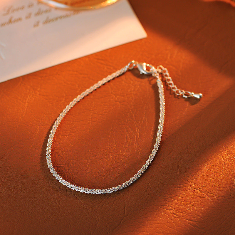 Italy VICENZA Niche Electroplated Palladium White K Sparkling Clavicle Chain Starry Sky Bare Chain Light Luxury