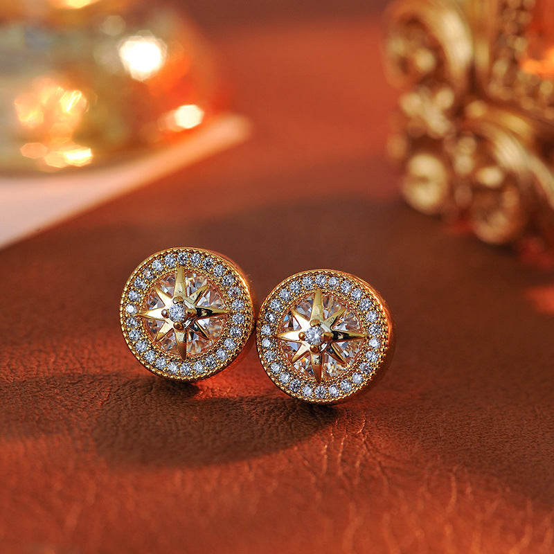 Pearl Eight-Pointed Star Necklace for Women, Light Luxury Collarbone Chain, Design Sense High-End Necklace, Light Luxury Fashion Collarbone Chain, Earrings for Women