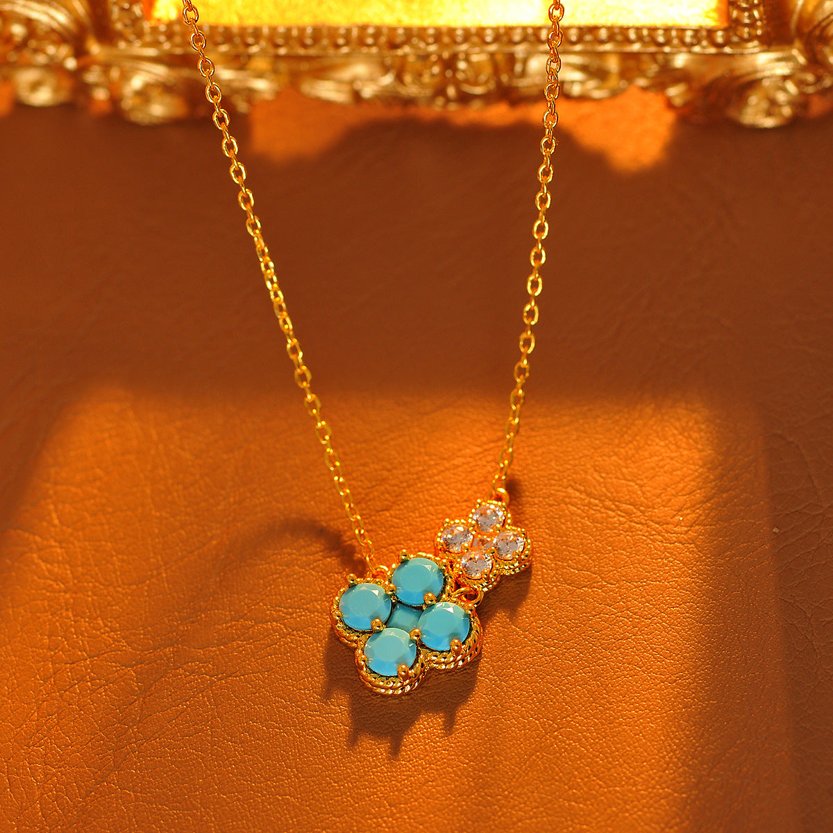 New Chinese Style Ultra Shiny Exquisite Flower Pendant Necklace Fashionable Elegant High-end Beautiful Collarbone Chain