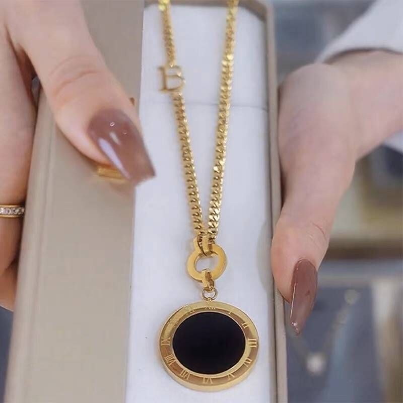 Vintage B Letter High-End Sweater Chain 2025 New Trend Long Round Pendant Autumn Winter Hip-Hop Accessories