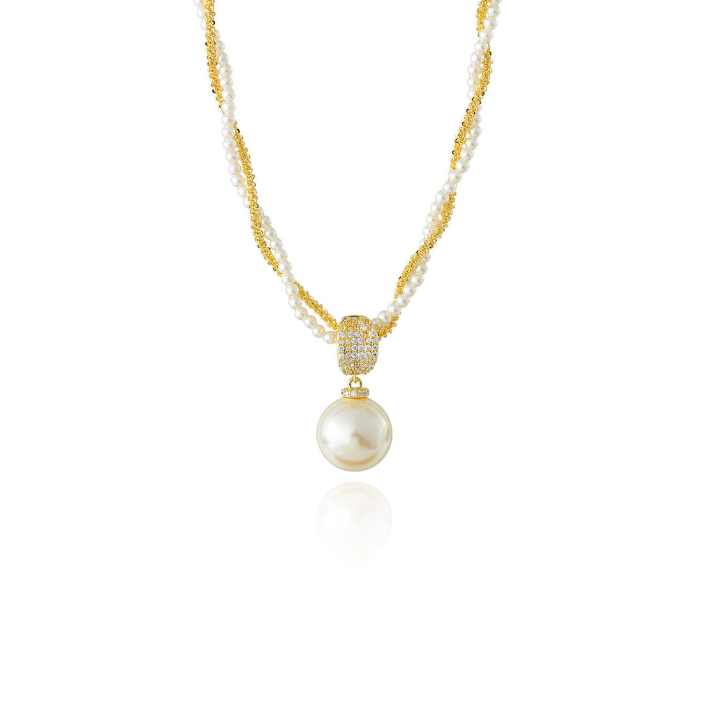 New High-End Light Luxury Niche Pearl Necklace Accessory for Women, Everyday Versatile Collarbone Chain
