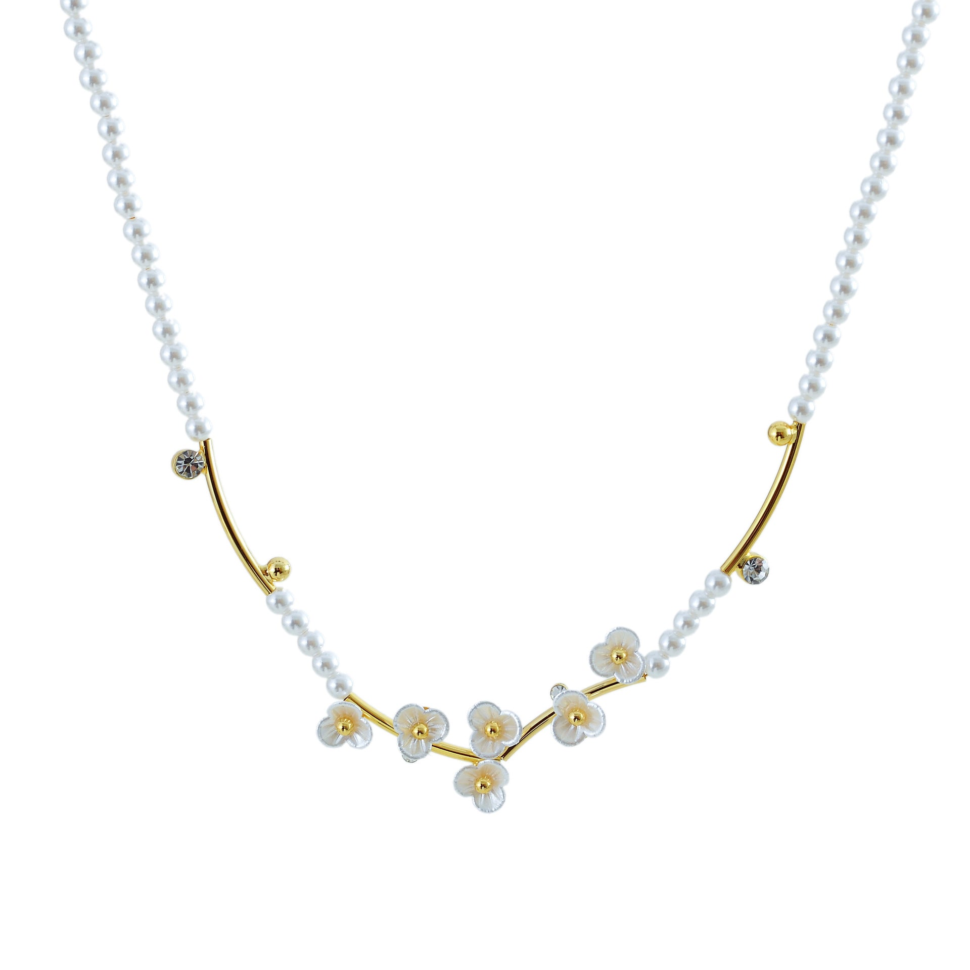 New Super Fairy Design Plum Blossom Pearl Necklace National Style Fashion High-end Sweet Versatile Sweater Chain Autumn Winter Edition