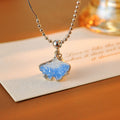 Unique Design Fashionable Versatile Brightening Necklace New Trendy Gradient Crystal Ginkgo Necklace