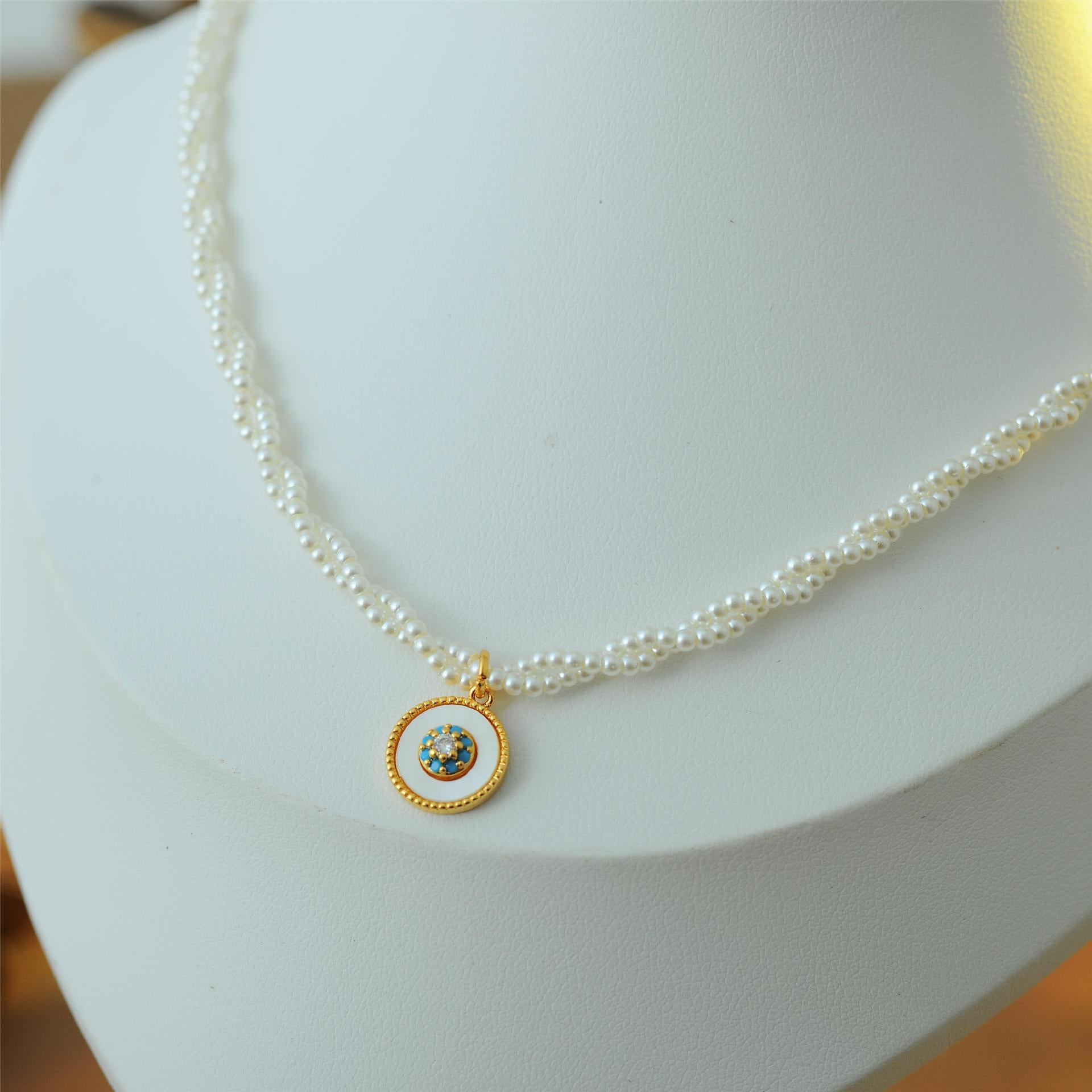 Stackable Pearl Necklace Non-Fading Women Versatile High-End Feel Accessories Beaded New Chinese Style Collarbone Choker