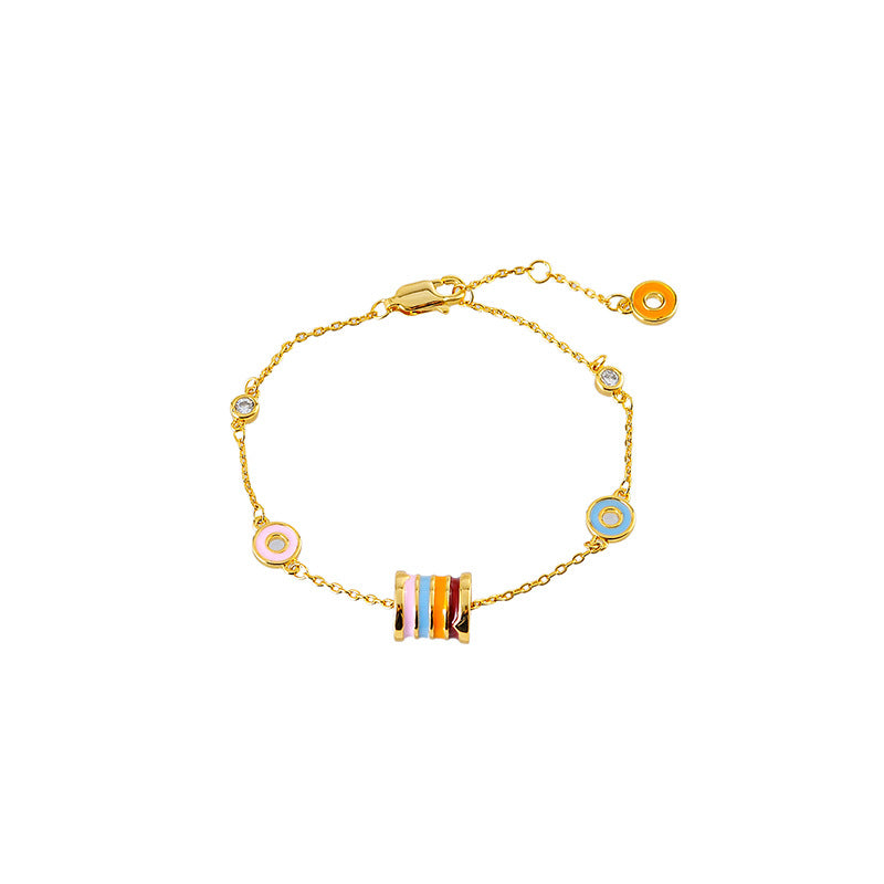 Rainbow Fashion Dopamine Necklace Ins Simple Design Exquisite Fashion Versatile Small Waist Bracelet Necklace Set