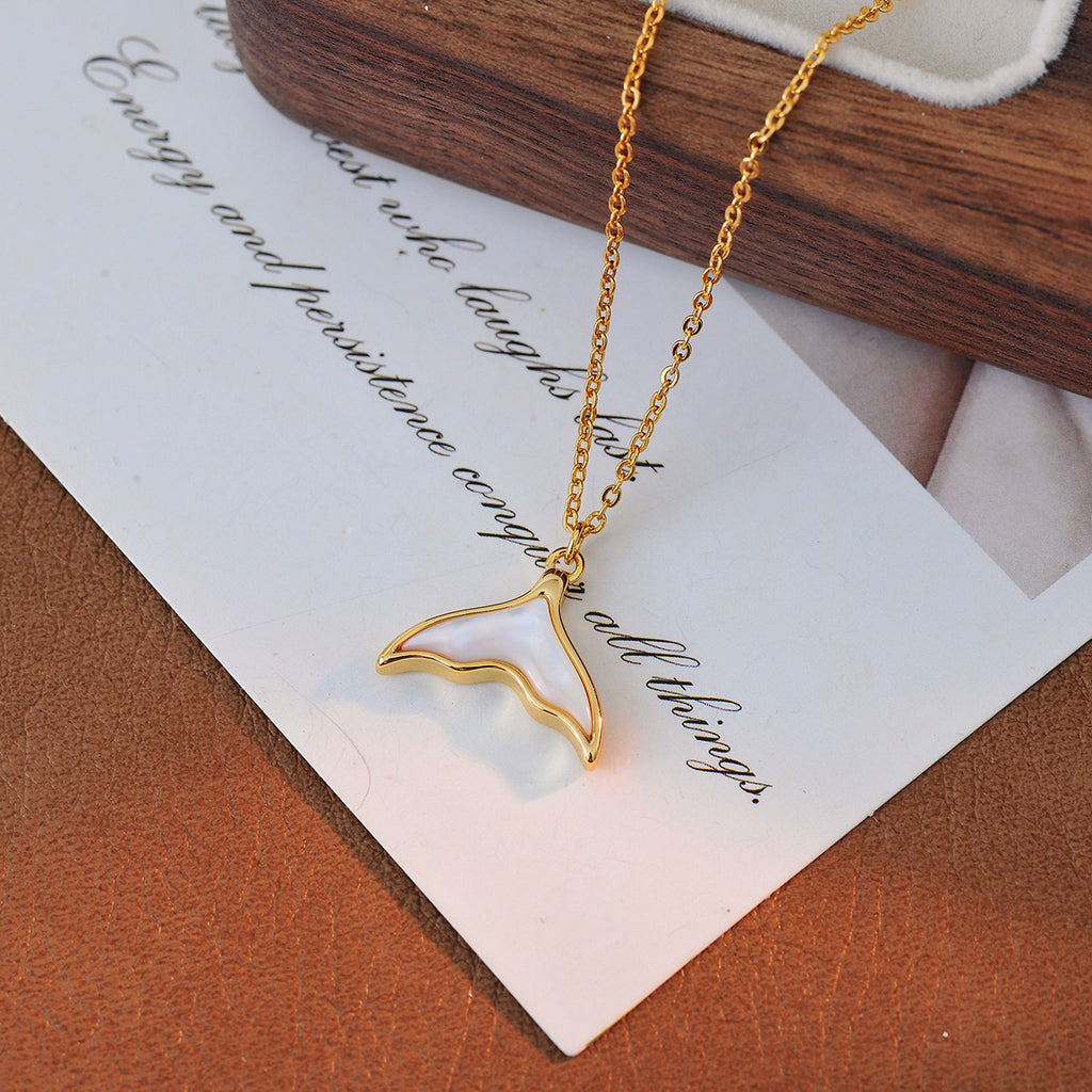 European and American Cross-Border Fish Born with You Shell Necklace for Women Versatile Elegant Hot-Selling Collarbone Chain Qixi Gift for Girlfriend