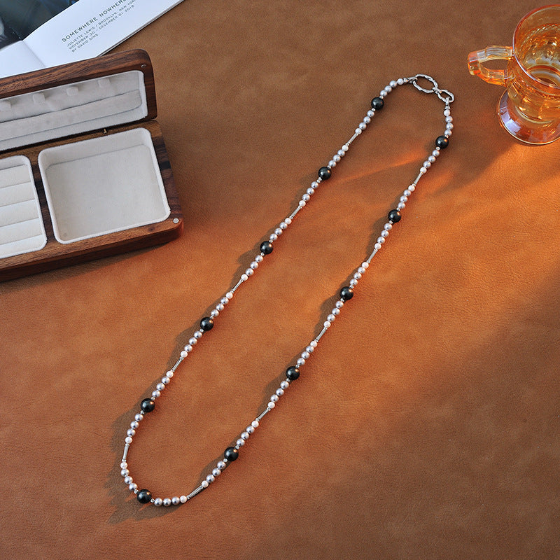 Pearl Beads Shijia Pearl Mixed Long Sweater Chain Simple Fashion Double Layer Overlay Multiple Wearing Methods