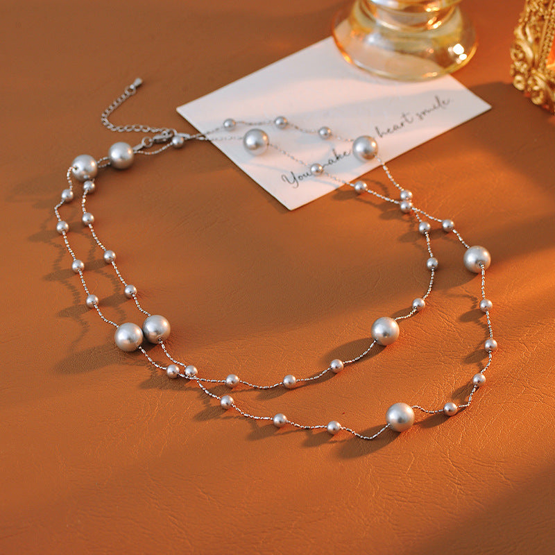 Elegant Fashion Long Multi-layer Starry Sky Necklace Light Luxury Niche Design Layered Sweater Chain for Women