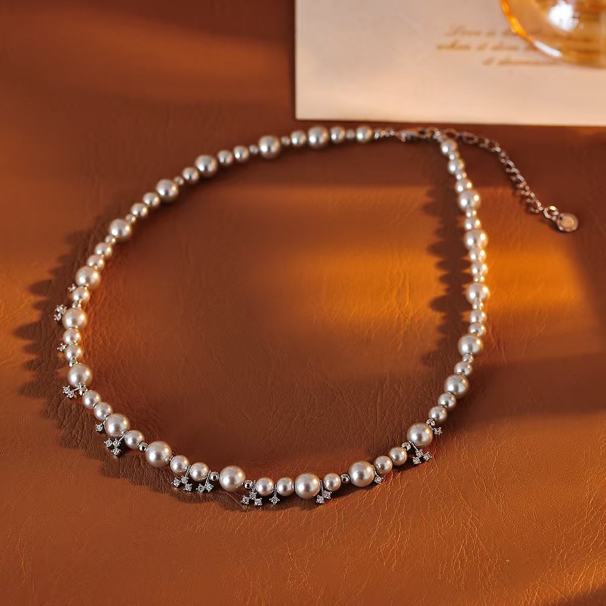 Hua Shao 7 Li Qin Same Style Bubble Nebula Necklace for Women Light Luxury Gray Pearl Collarbone Chain New Model