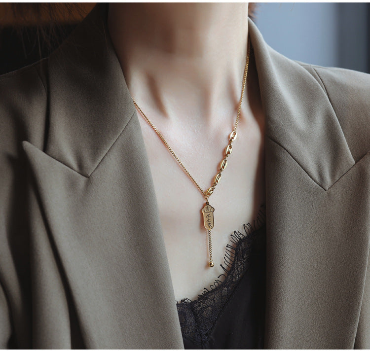 Light Luxury Niche Blind Box Lucky Sign Necklace 2025 New Women's Fortune Brand Collarbone Chain Birthday Gift