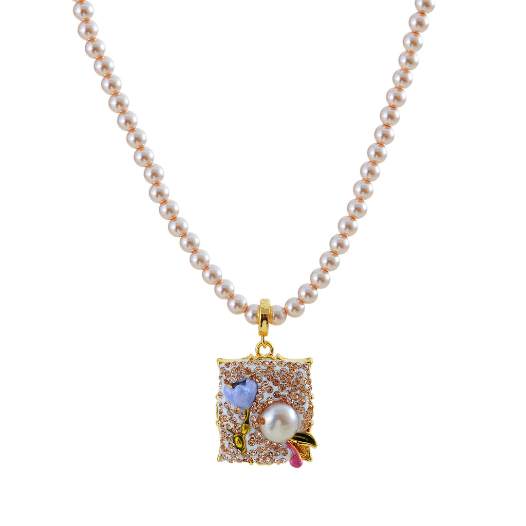 Baroque Pearl Pendant Necklace for Women New Chinese Style Clay Tulip Flower New Trendy Light Luxury Niche Collarbone Chain