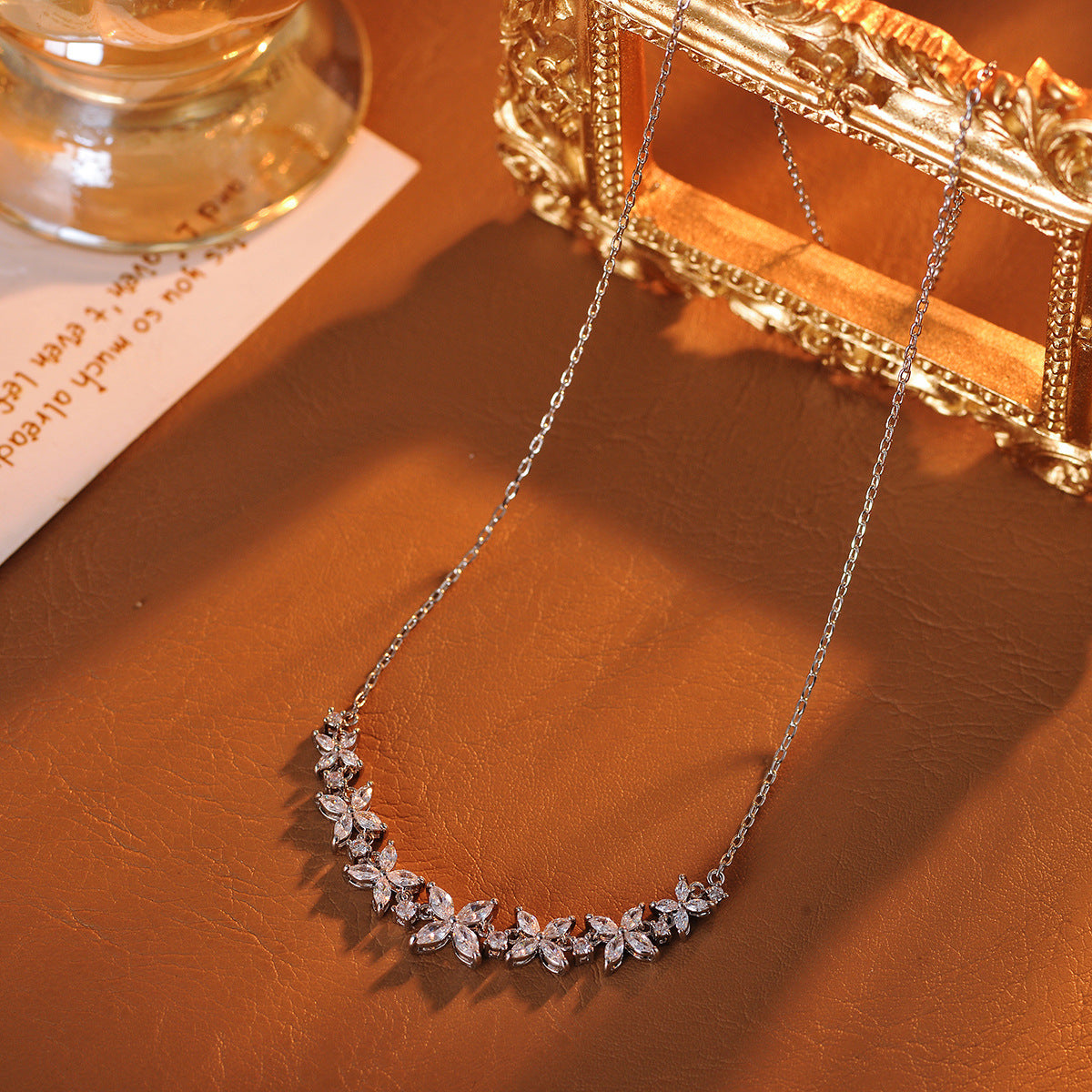 Flower Tassel Earrings Necklace Wisteria Smile Necklace High-End Light Luxury Niche Choker