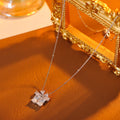 Silver Sparkling Zircon Bow Necklace High-End Light Luxury Niche New Clavicle Chain for Women