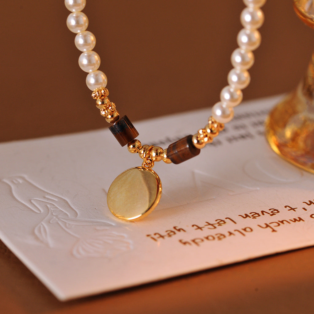 Pearl Necklace Natural Freshwater Pearl Elegant Style Light Luxury Accessories Beaded Collarbone Chain Jewelry Necklace