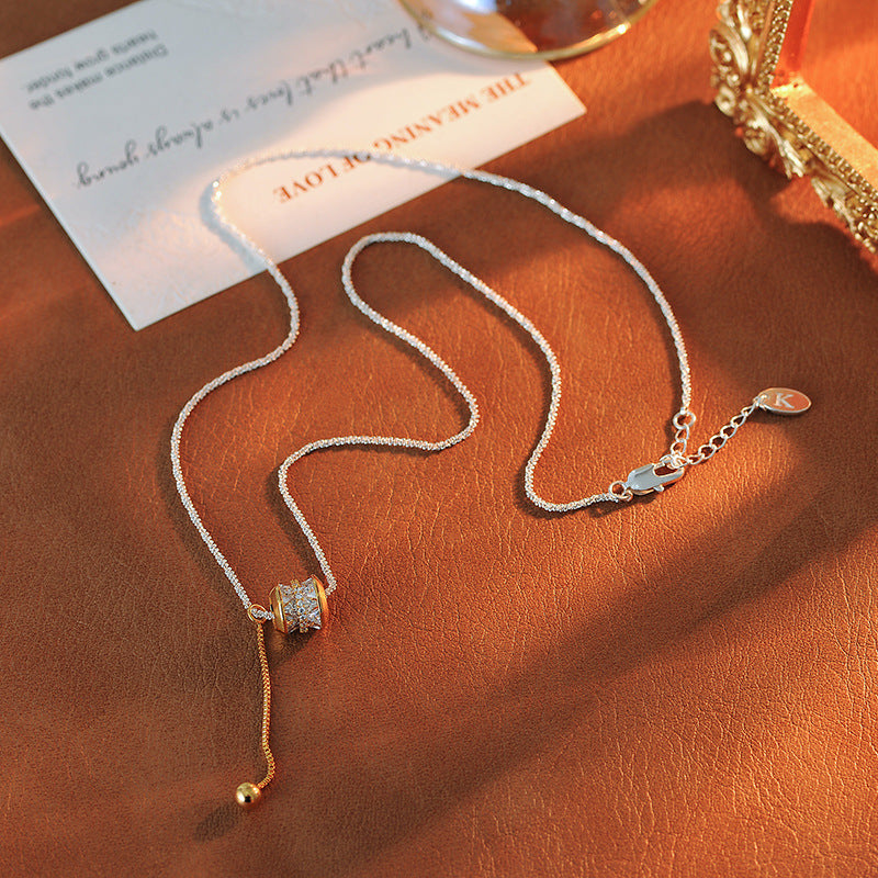 Design Sense Running Necklace New Chinese Style Jewelry Neck Chain Accessories for Women New Model One Piece