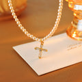 New Elegant Fashion Niche Light Luxury Everyday Versatile 4mm Pearl Zircon Pendant Collarbone Chain