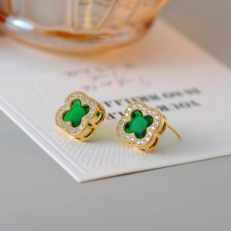 Korean Fashion Necklace Light Luxury Temperament Four-Leaf Clover Collarbone Chain Niche Design High-End Versatile Collarbone Chain