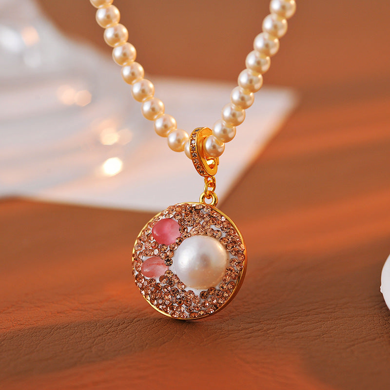 New Natural Pearl Baroque Necklace Micro Inlaid Zircon Rabbit High-end Light Luxury Choker Versatile Necklace