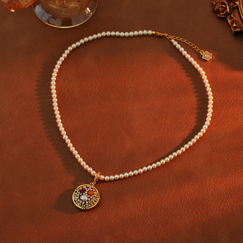 24 Years Natural Baroque Necklace Micro Inlay High-end Feeling Aries Temperament Versatile Pearl Necklace