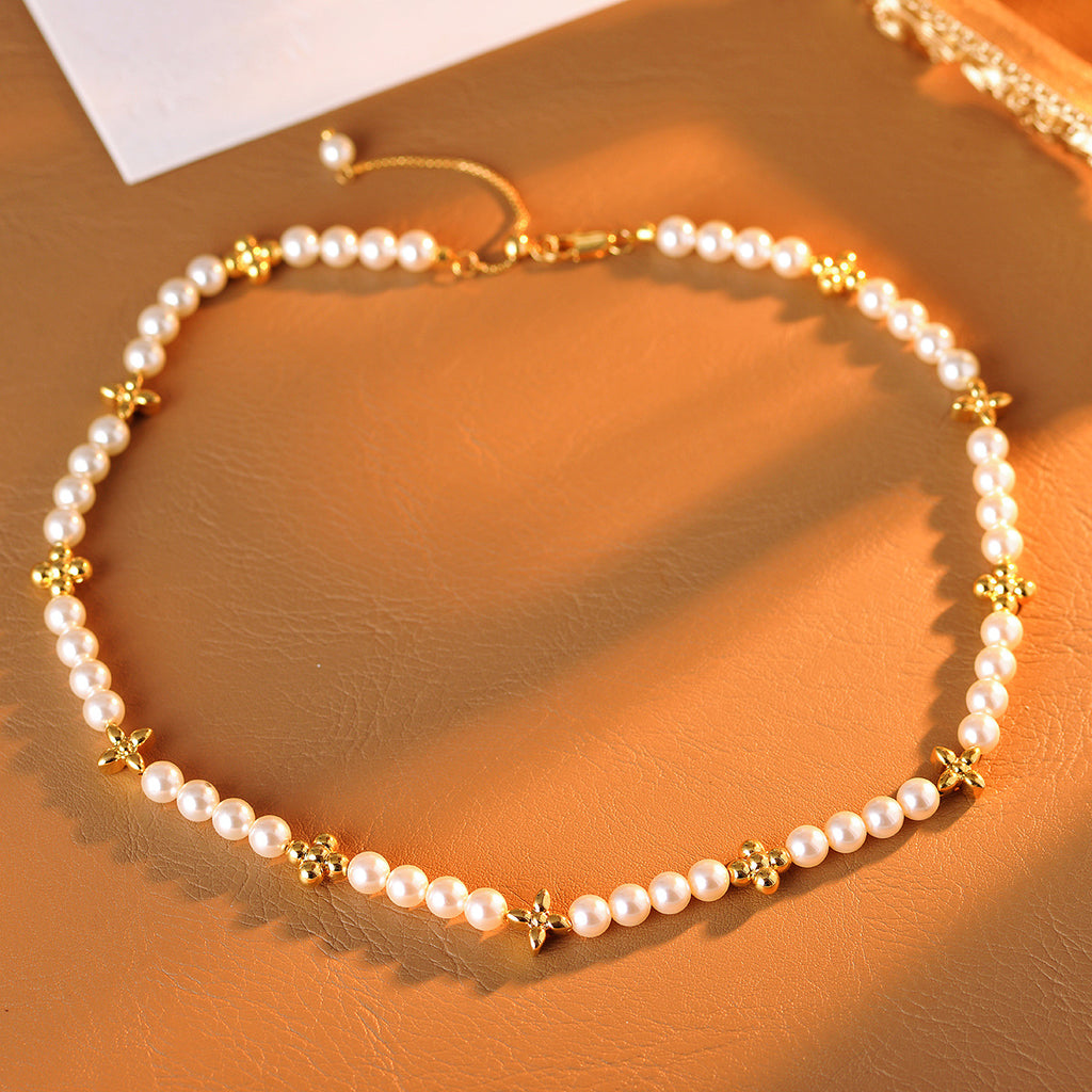 Necklace French Style Pearl Beaded Necklace Fashion Niche Light Luxury Design Versatile Sweet Choker for Women