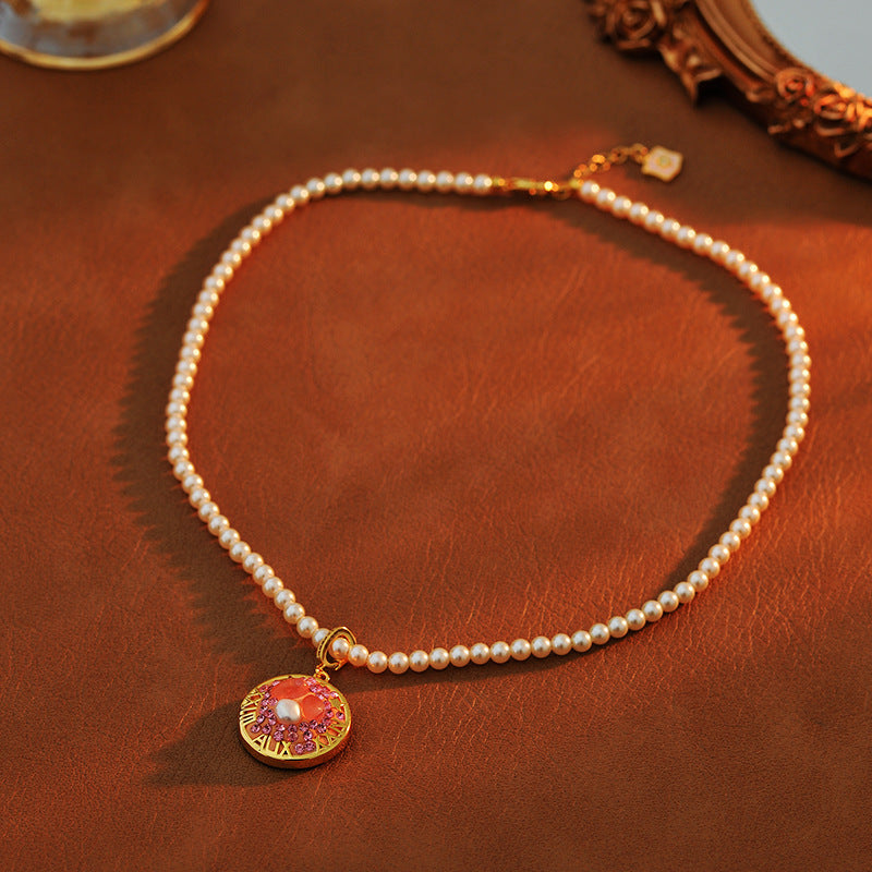 24-Year-Old Vintage Natural Micro-Inlaid High-End Sagittarius Temperament Versatile Baroque Pearl Necklace