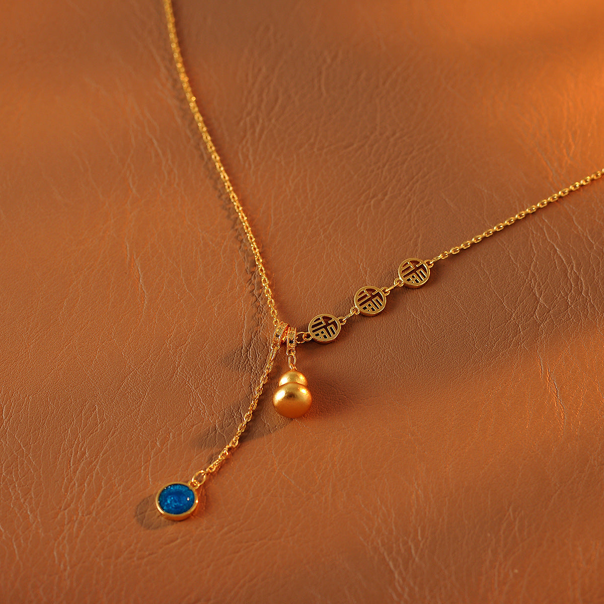 Gourd Necklace New Chinese Style Gourd Tassel Necklace Retro Light Luxury High-end Temperament Fortune Brand Collarbone Chain