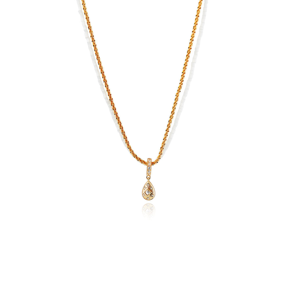 Light Luxury Style Gold-Plated Gentle Fashion Jewelry Water Drop Pendant Double-Layer Necklace High-End Niche Design