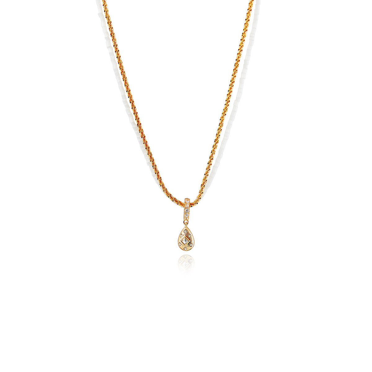 Light Luxury Style Gold-Plated Gentle Fashion Jewelry Water Drop Pendant Double-Layer Necklace High-End Niche Design