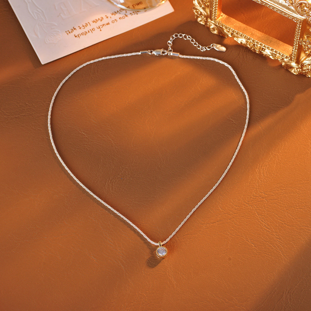 Zircon Necklace Pendant Hot-Selling Light Luxury Style Niche Design Fashion Simple High-End Neck Jewelry
