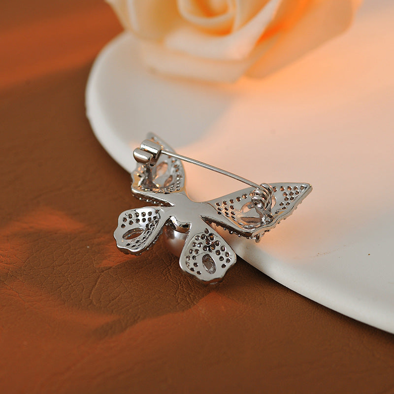 Autumn and Winter Must-Have Fashion Exquisite High-End New Manta Rose Pink Purple Pearl Butterfly Pendant Necklace Bracelet Earrings