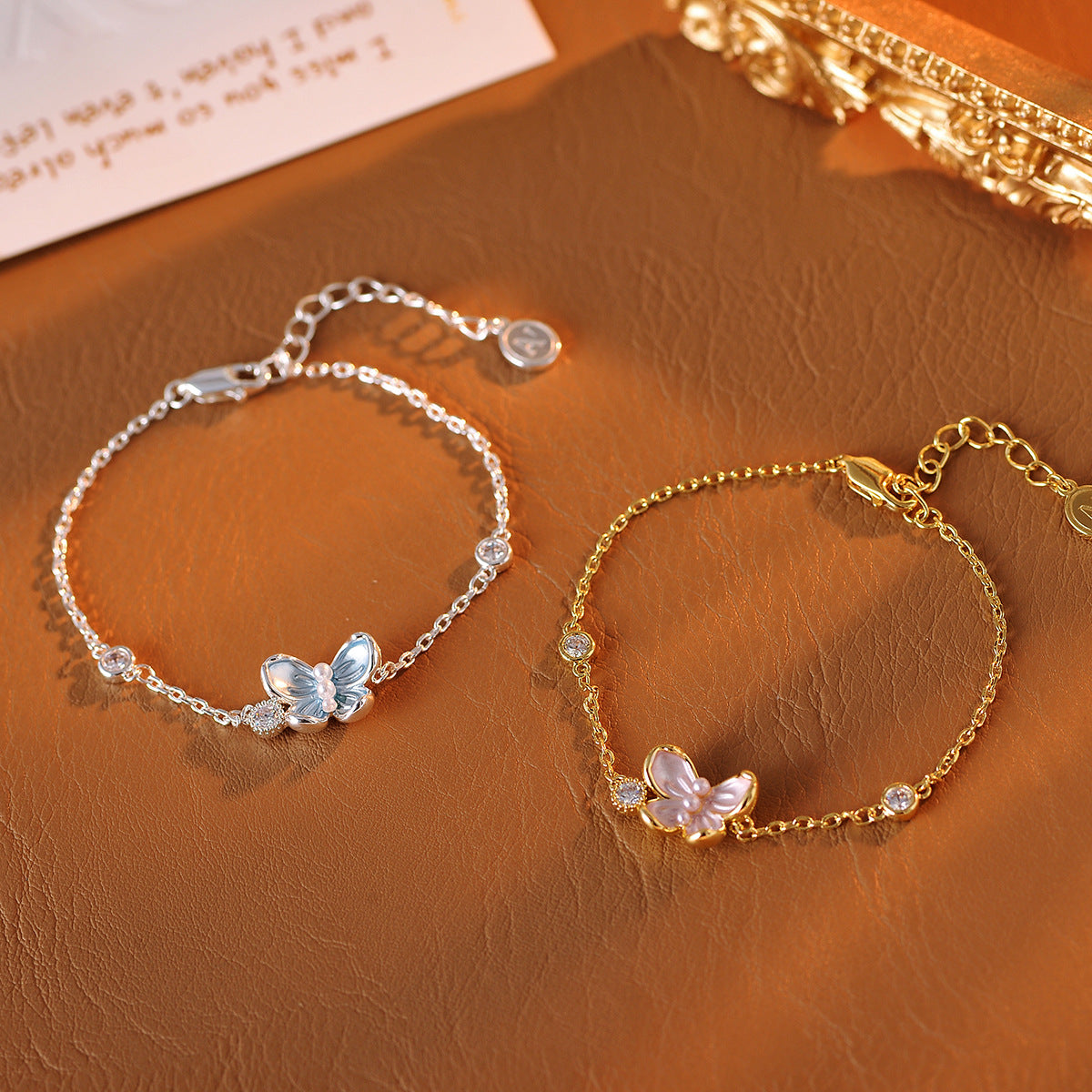 Real Gold Plated Flower Necklace Earrings Bracelet Jasmine Flower High-end Light Luxury Niche Necklace Jewelry